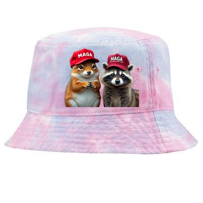 Social Media Star Peanut The Squirrel & Fred The Raccoon Tie-Dyed Bucket Hat