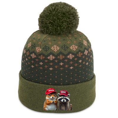 Social Media Star Peanut The Squirrel & Fred The Raccoon The Baniff Cuffed Pom Beanie