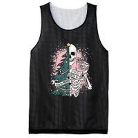 Sorta Merry Sorta Scary Funny Xmas Skeleton Bleached  Mesh Reversible Basketball Jersey Tank