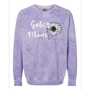 Sober Mom Sobriety Sunflower Alcoholic Abstinence Mother Gift Colorblast Crewneck Sweatshirt