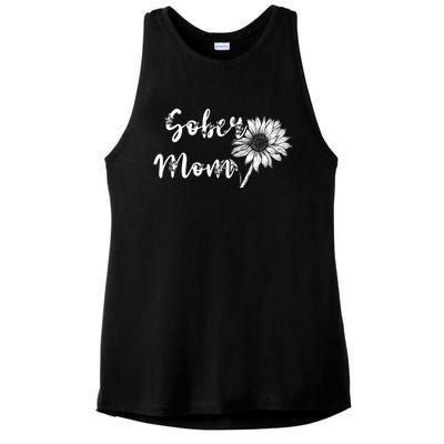 Sober Mom Sobriety Sunflower Alcoholic Abstinence Mother Gift Ladies PosiCharge Tri-Blend Wicking Tank