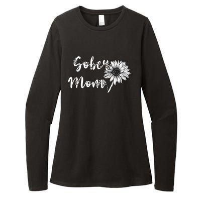 Sober Mom Sobriety Sunflower Alcoholic Abstinence Mother Gift Womens CVC Long Sleeve Shirt