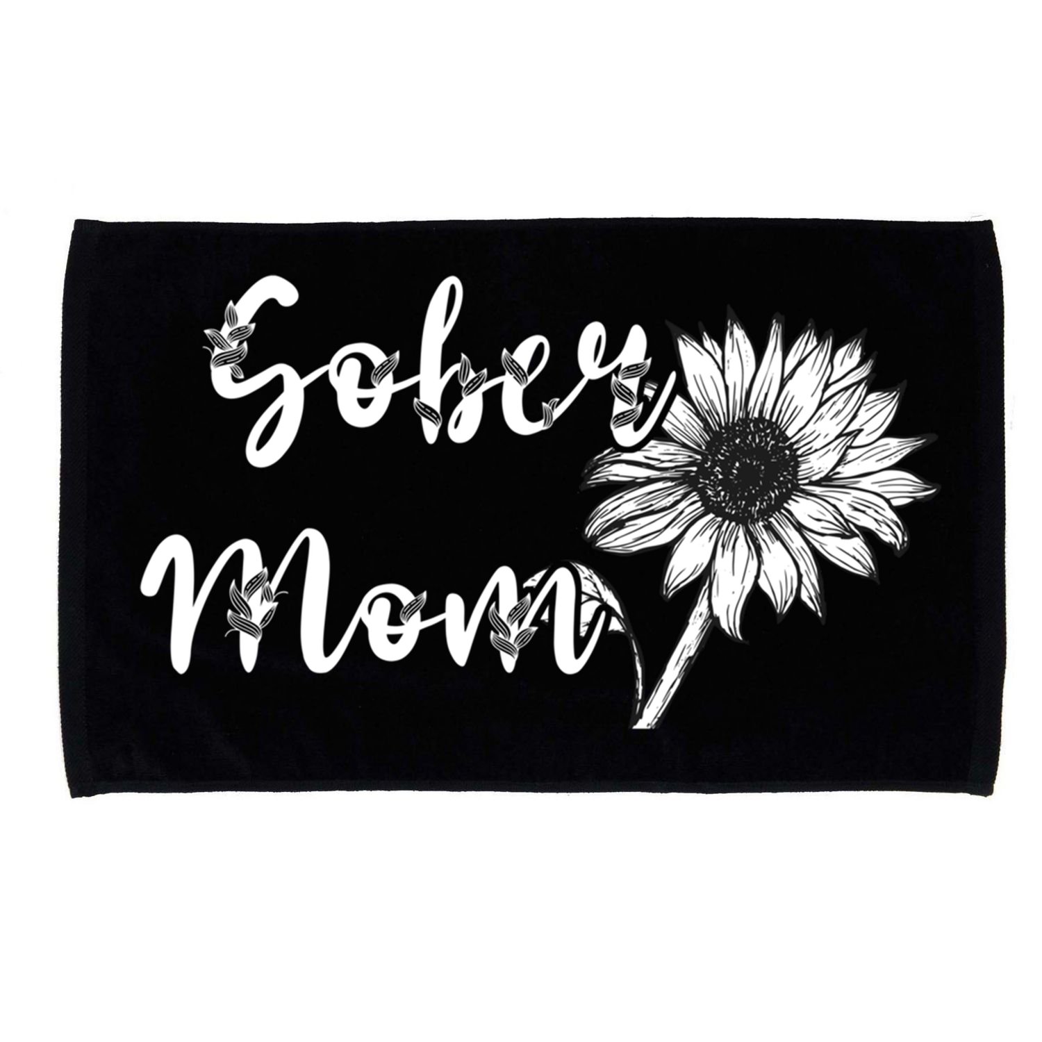 Sober Mom Sobriety Sunflower Alcoholic Abstinence Mother Gift Microfiber Hand Towel