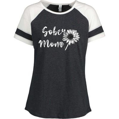 Sober Mom Sobriety Sunflower Alcoholic Abstinence Mother Gift Enza Ladies Jersey Colorblock Tee