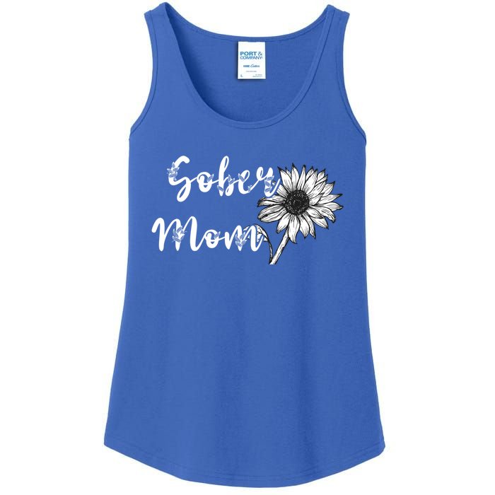 Sober Mom Sobriety Sunflower Alcoholic Abstinence Mother Gift Ladies Essential Tank