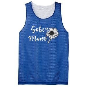 Sober Mom Sobriety Sunflower Alcoholic Abstinence Mother Gift Mesh Reversible Basketball Jersey Tank