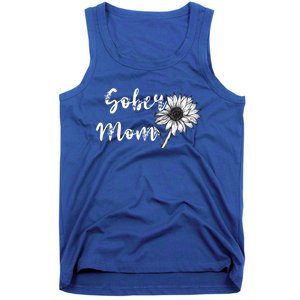 Sober Mom Sobriety Sunflower Alcoholic Abstinence Mother Gift Tank Top