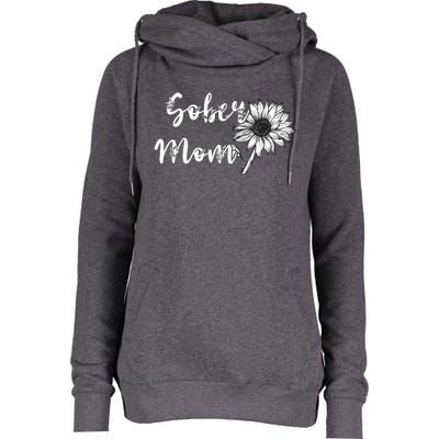 Sober Mom Sobriety Sunflower Alcoholic Abstinence Mother Gift Womens Funnel Neck Pullover Hood