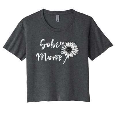 Sober Mom Sobriety Sunflower Alcoholic Abstinence Mother Gift Women's Crop Top Tee