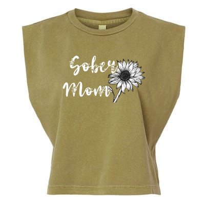 Sober Mom Sobriety Sunflower Alcoholic Abstinence Mother Gift Garment-Dyed Women's Muscle Tee