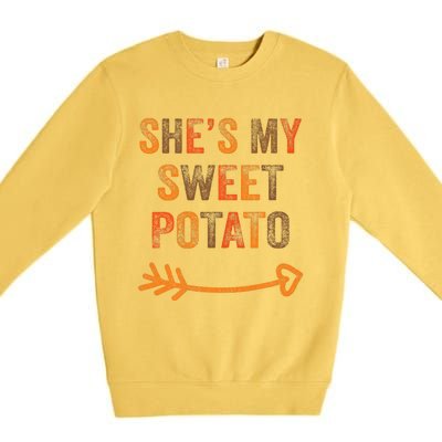 SheS My Sweet Potato Thanksgiving Matching Couples Premium Crewneck Sweatshirt