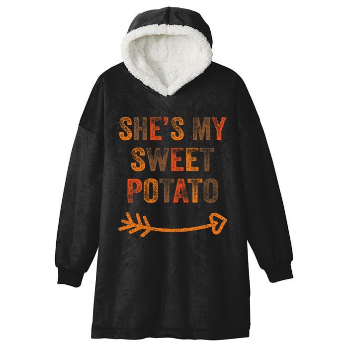 SheS My Sweet Potato Thanksgiving Matching Couples Hooded Wearable Blanket