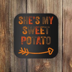 SheS My Sweet Potato Thanksgiving Matching Couples Coaster