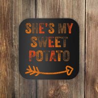 SheS My Sweet Potato Thanksgiving Matching Couples Coaster