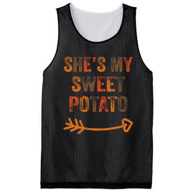 SheS My Sweet Potato Thanksgiving Matching Couples Mesh Reversible Basketball Jersey Tank