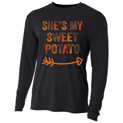 SheS My Sweet Potato Thanksgiving Matching Couples Cooling Performance Long Sleeve Crew