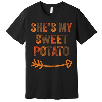 SheS My Sweet Potato Thanksgiving Matching Couples Premium T-Shirt