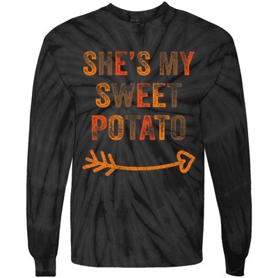 SheS My Sweet Potato Thanksgiving Matching Couples Tie-Dye Long Sleeve Shirt