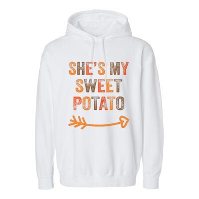 SheS My Sweet Potato Thanksgiving Matching Couples Garment-Dyed Fleece Hoodie