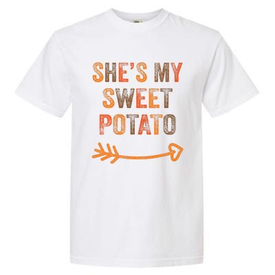 SheS My Sweet Potato Thanksgiving Matching Couples Garment-Dyed Heavyweight T-Shirt