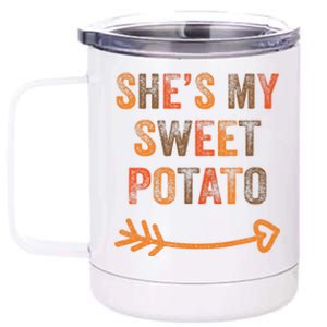 SheS My Sweet Potato Thanksgiving Matching Couples 12 oz Stainless Steel Tumbler Cup