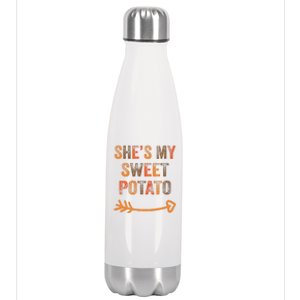 SheS My Sweet Potato Thanksgiving Matching Couples Stainless Steel Insulated Water Bottle