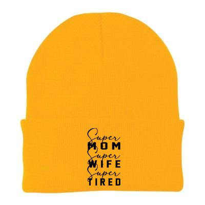 Super Mom Super Wife Super Tired Funny Women Great Gift Knit Cap Winter Beanie