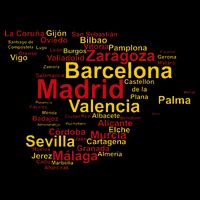 Spain Map Silhouette Towns Cities Madrid Travel Espana Womens Tank Top