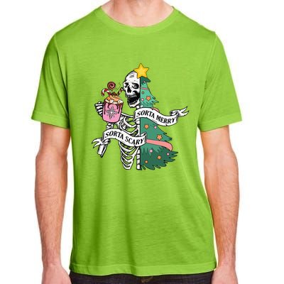 Sorta Merry Sorta Scary Christmas Christmas Skeleton Adult ChromaSoft Performance T-Shirt