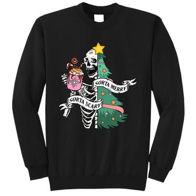 Sorta Merry Sorta Scary Christmas Christmas Skeleton Sweatshirt