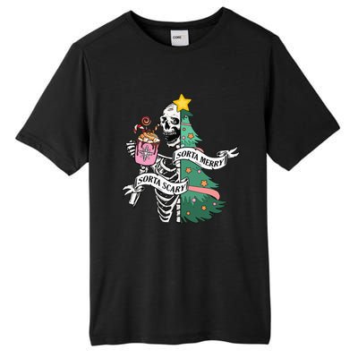 Sorta Merry Sorta Scary Christmas Christmas Skeleton Tall Fusion ChromaSoft Performance T-Shirt