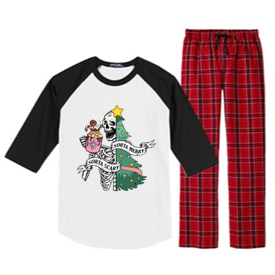 Sorta Merry Sorta Scary Christmas Christmas Skeleton Raglan Sleeve Pajama Set