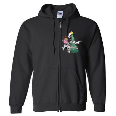 Sorta Merry Sorta Scary Christmas Christmas Skeleton Full Zip Hoodie