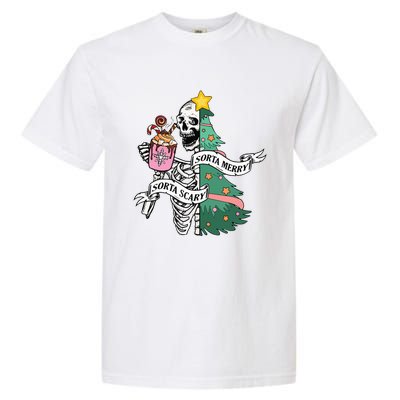 Sorta Merry Sorta Scary Christmas Christmas Skeleton Garment-Dyed Heavyweight T-Shirt