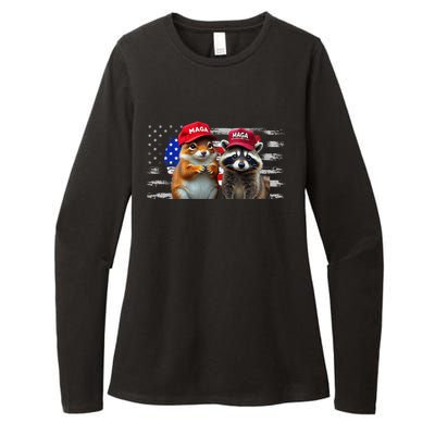 Social Media Star Peanut The Squirrel & Fred The Raccoon Womens CVC Long Sleeve Shirt