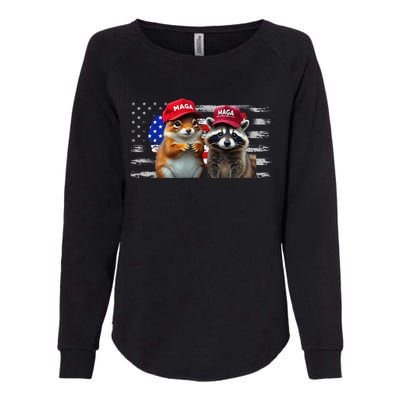 Social Media Star Peanut The Squirrel & Fred The Raccoon Womens California Wash Sweatshirt