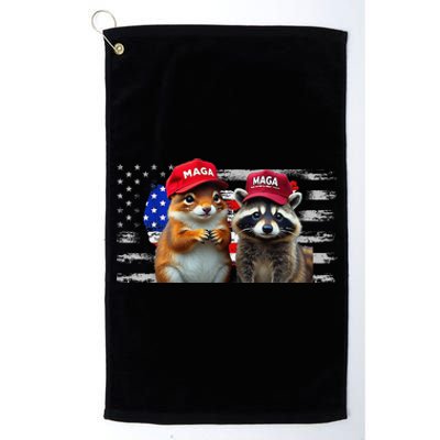 Social Media Star Peanut The Squirrel & Fred The Raccoon Platinum Collection Golf Towel