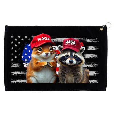 Social Media Star Peanut The Squirrel & Fred The Raccoon Grommeted Golf Towel