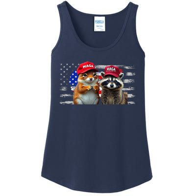 Social Media Star Peanut The Squirrel & Fred The Raccoon Ladies Essential Tank