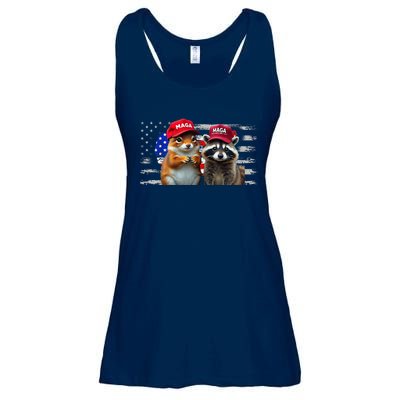 Social Media Star Peanut The Squirrel & Fred The Raccoon Ladies Essential Flowy Tank