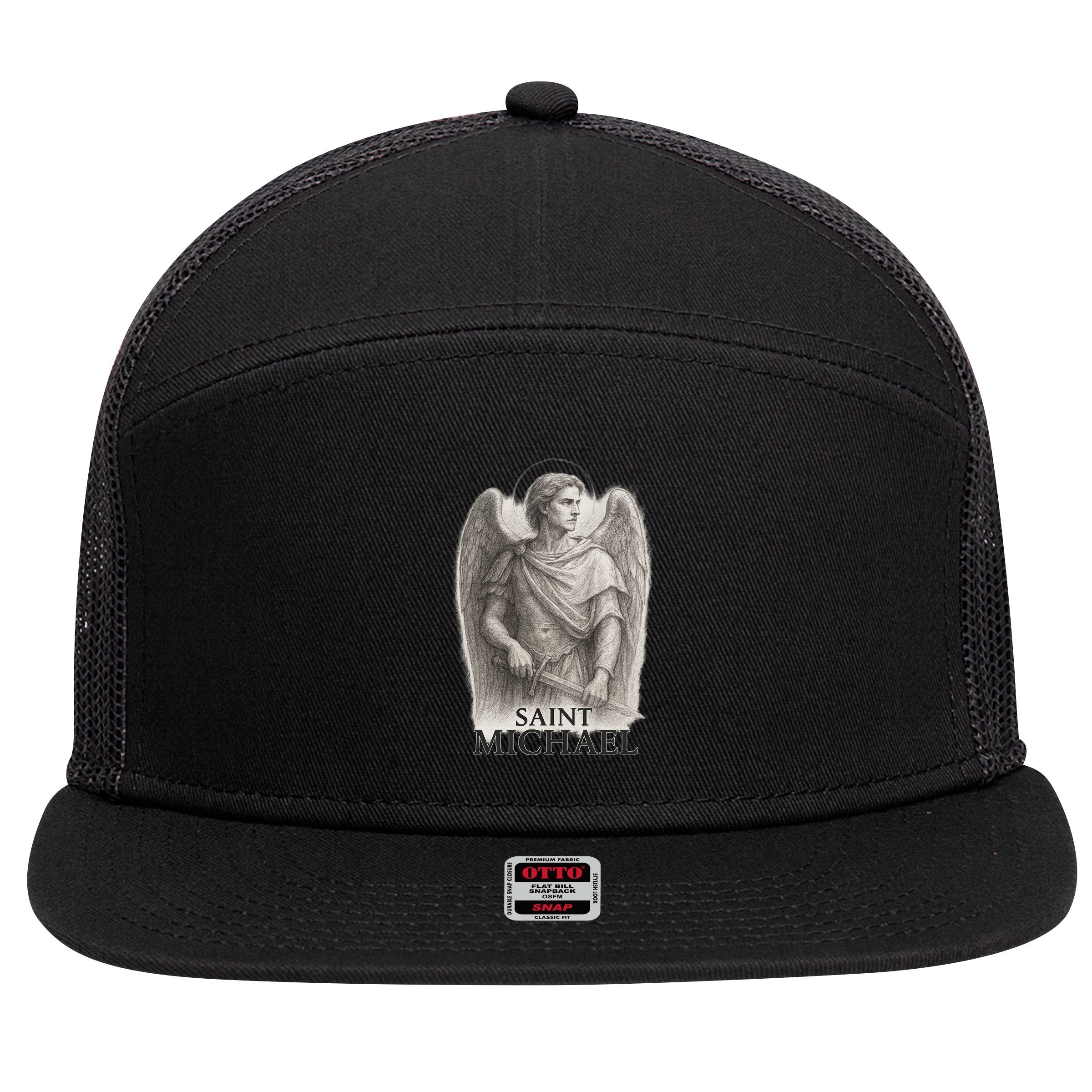 Saint Michael Sketch 7 Panel Mesh Trucker Snapback Hat