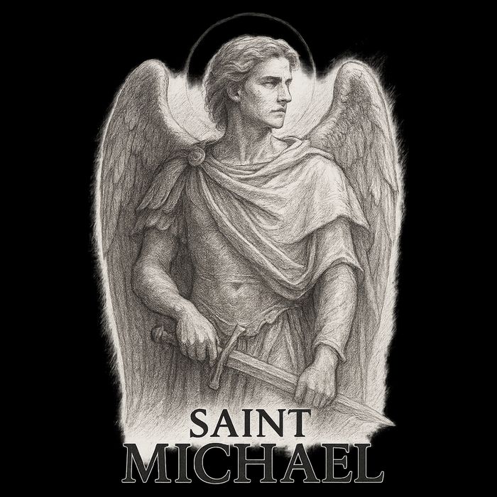 Saint Michael Sketch Button