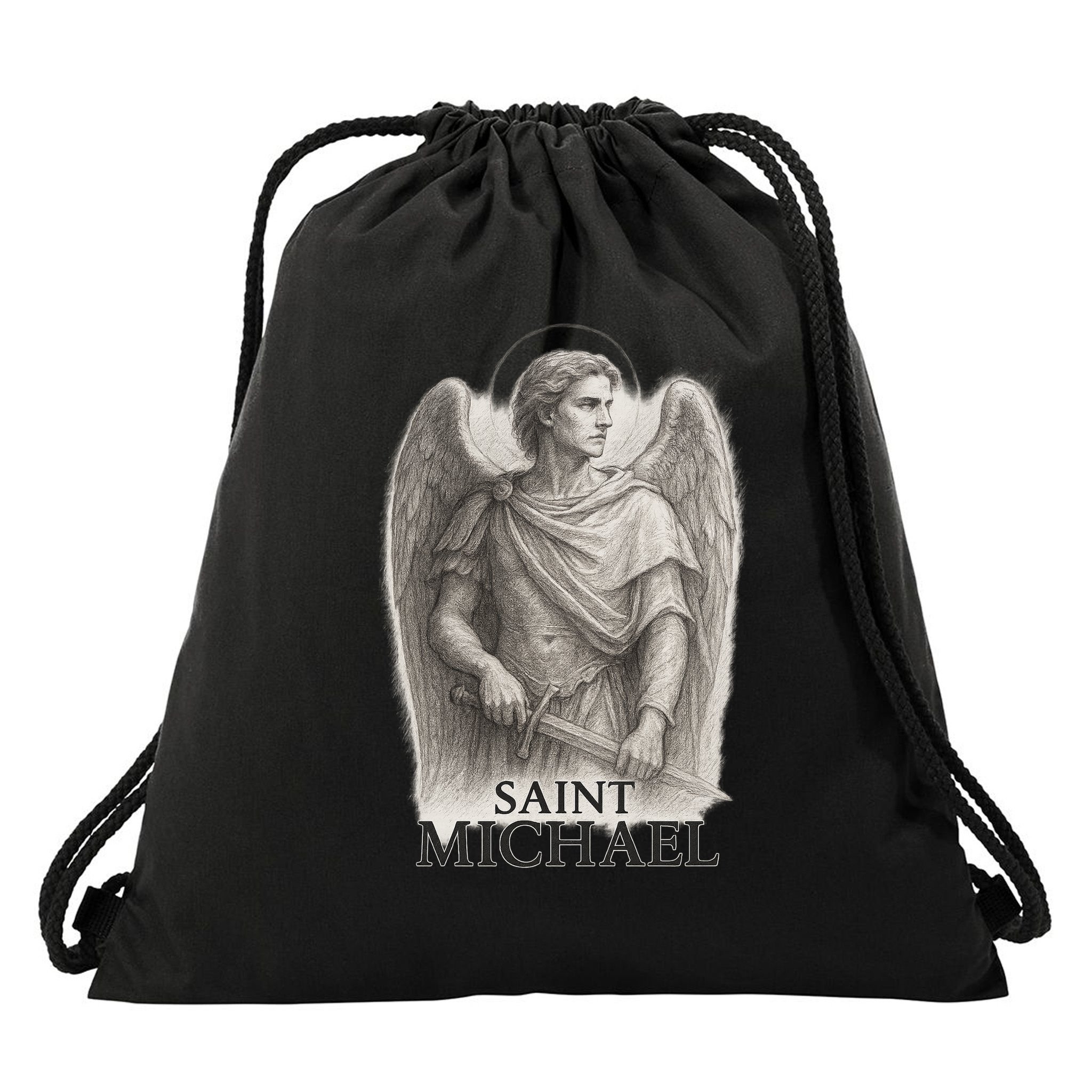 Saint Michael Sketch Drawstring Bag