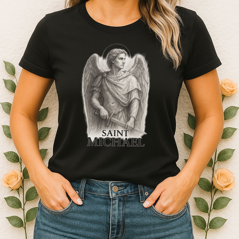Saint Michael Sketch Womens T-Shirt