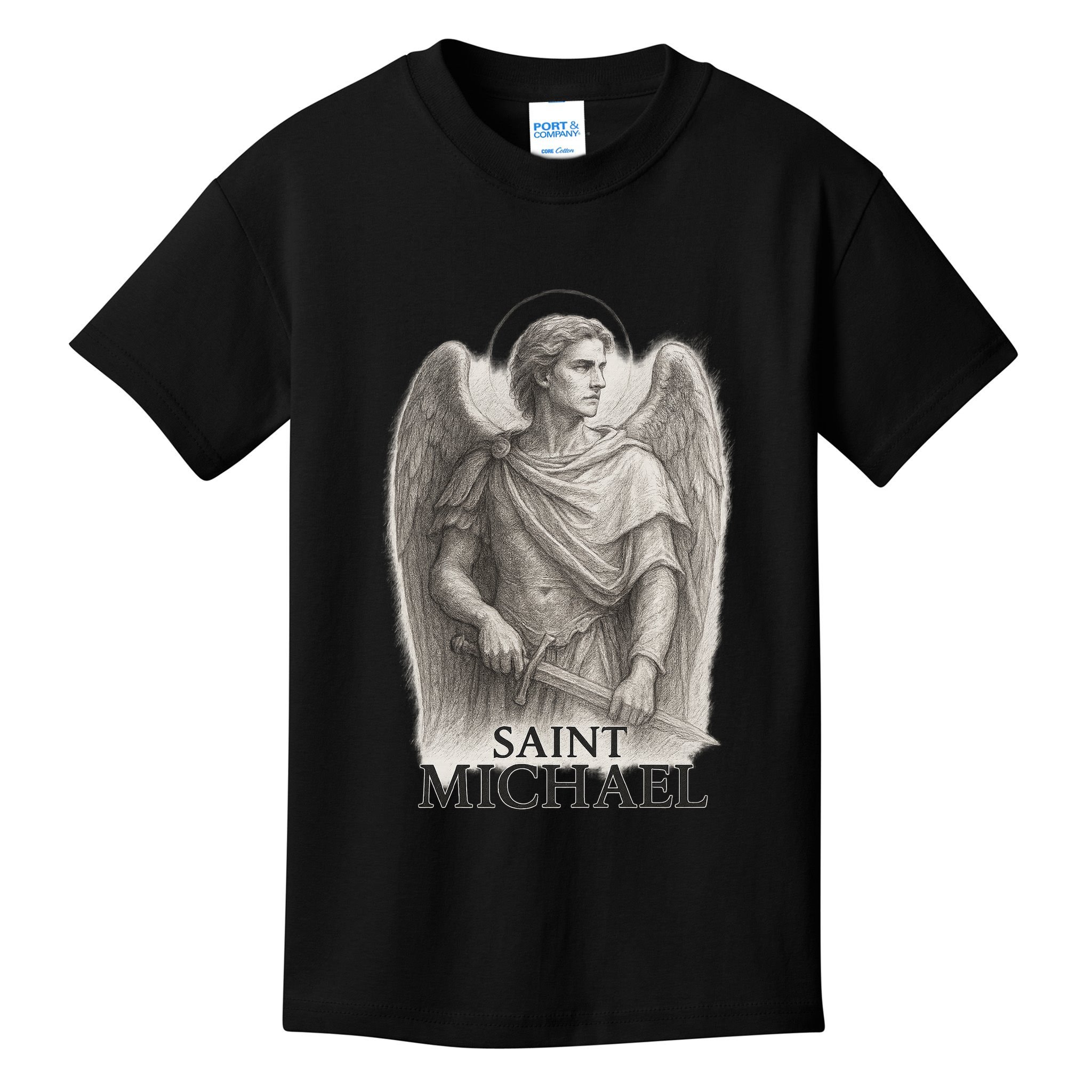 Saint Michael Sketch Kids T-Shirt