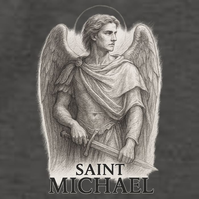 Saint Michael Sketch Vector Backpack