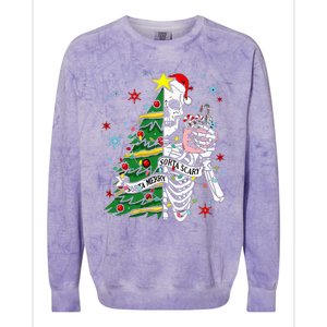 Sorta Merry Sorta Scary Skeleton Xmas Tree Christmas Funny  Colorblast Crewneck Sweatshirt