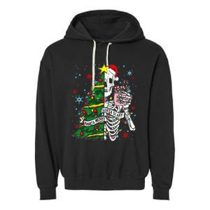 Sorta Merry Sorta Scary Skeleton Xmas Tree Christmas Funny  Garment-Dyed Fleece Hoodie