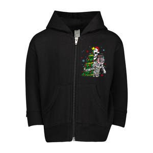 Sorta Merry Sorta Scary Skeleton Xmas Tree Christmas Funny  Toddler Zip Fleece Hoodie