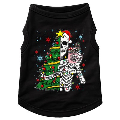 Sorta Merry Sorta Scary Skeleton Xmas Tree Christmas Funny  Doggie Tank